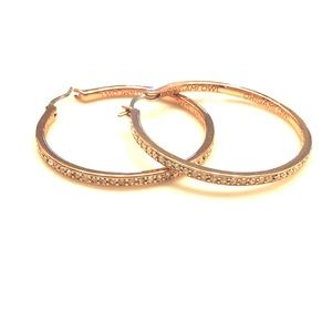 Origami owl rose gold hoop earrings